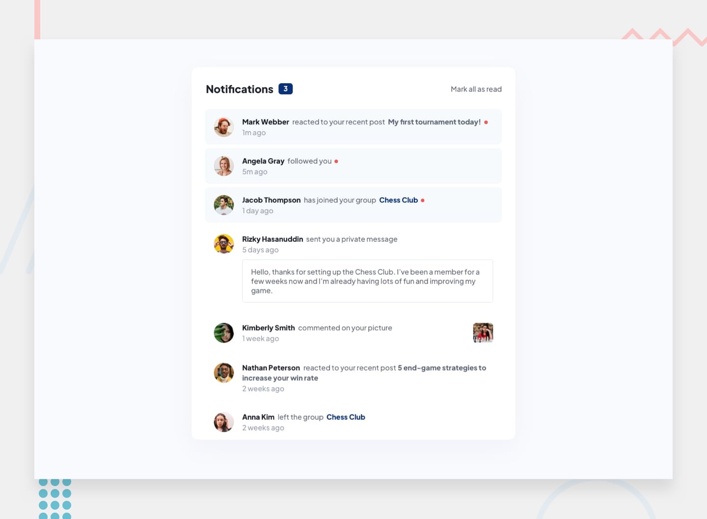 notification page